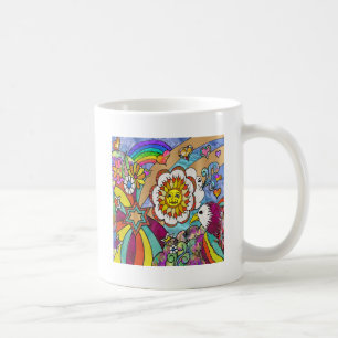 Retro 60er Psychedelic Sunshine Eagle Apparel Gesc Kaffeetasse