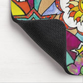 Retro 60er Psychedelic Sunshine Eagle Apparel Gesc Mousepad (Ecke)