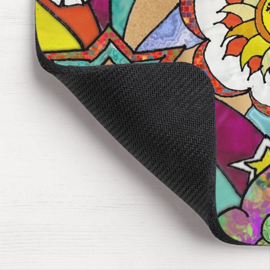 Retro 60er Psychedelic Sunshine Eagle Apparel Gesc Mousepad (Ecke)