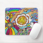 Retro 60er Psychedelic Sunshine Eagle Apparel Gesc Mousepad (Mit Mouse)