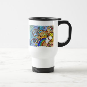 Retro 60er Psychedelisch am Strand Geschenke Bekle Reisebecher