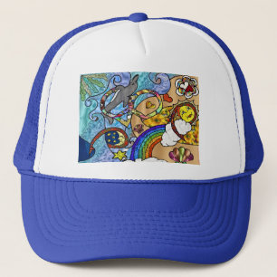 Retro 60er Psychedelisch am Strand Geschenke Bekle Truckerkappe