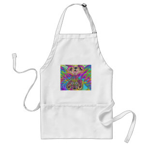 Retro 60er psychedelische Herzen Blumen Geschenke Schürze