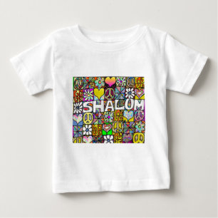 Retro 60er psychedelische Shalom LOVE Bekleidung G Baby T-shirt
