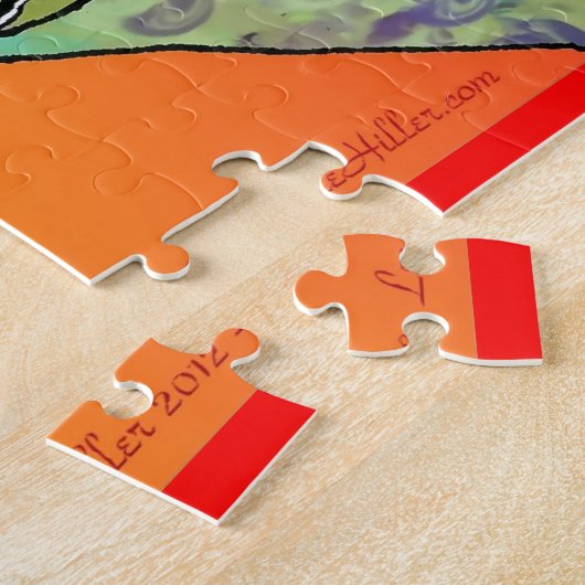 Retro 60er Psychedelischer Lebenszyklus Puzzle (Seite)