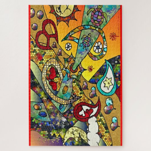 Retro 60er Psychedelischer Lebenszyklus Puzzle (Vertikal)