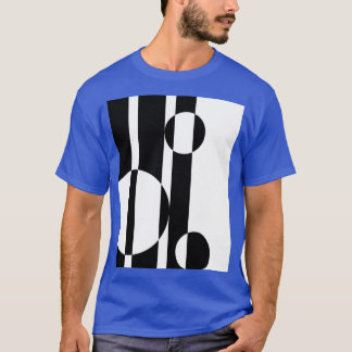 Retro 60er Schwarz und Weiß Op Art Grafik T-Shirt