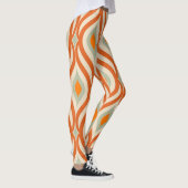 Retro 60er Stil Nahtloses Muster Leggings (Rechts)