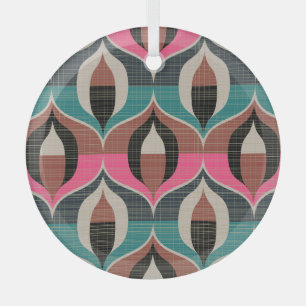 Retro 60er Stil Nahtloses Muster Ornament Aus Glas
