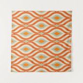 Retro 60er Stil Nahtloses Muster Wandteppich (Vorderseite (Horizontal))