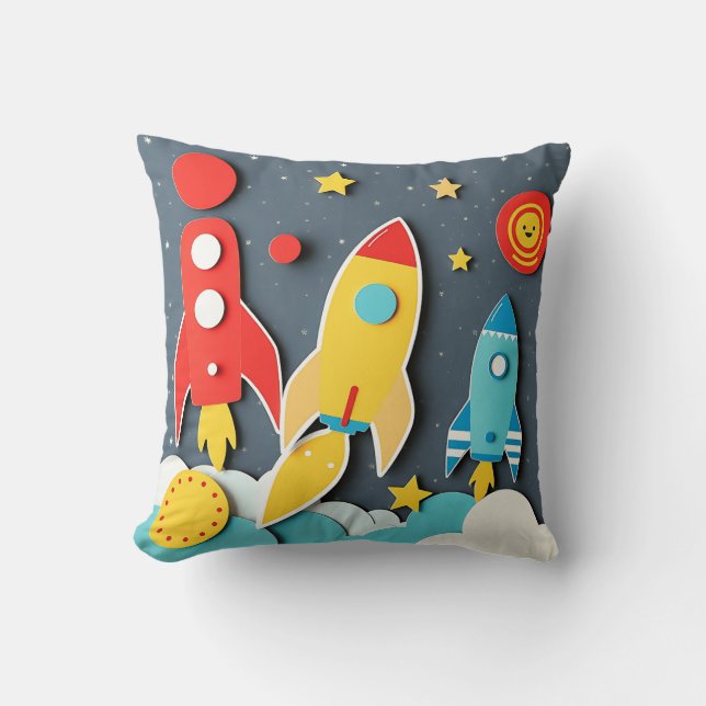 Retro 60er Style Colorado Rocket Design Kissen (Vorderseite)