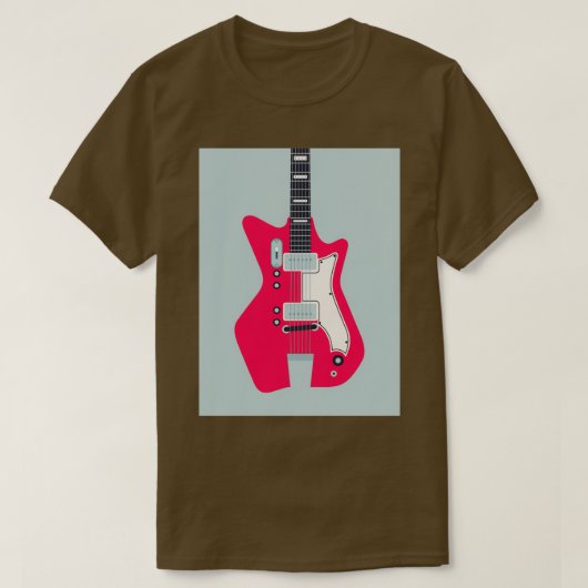 Retro 60er Surf Rock Electric Gitarre Gray T-Shirt (Design vorne)
