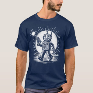 Retro 60er Toy Robot mit Raygun T-Shirt