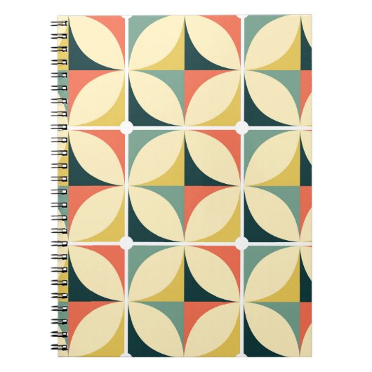 Retro 60er und 70er Jahre nahtloses Retro-Muster,  Notizblock (Vorderseite)