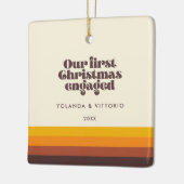 Retro 60er Vintag Erstes verlobtes Foto Keramikornament (Links)