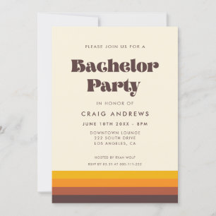 Retro 60er Vintag Mid Century Bachelor Party Einladung