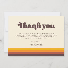 Retro 60er Vintag Mitte Jahrhundert Babydusche Dankeskarte