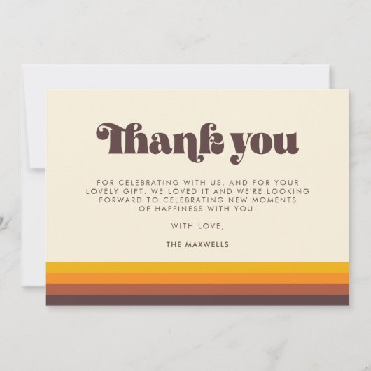 Retro 60er Vintag Mitte Jahrhundert Babydusche Dankeskarte (Vorderseite)