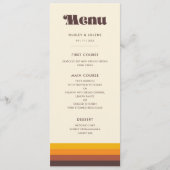 Retro 60er Vintag Mitte Jahrhundert Hochzeit Menükarte (Vorderseite)