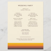 Retro 60er Vintag Mitte Jahrhundert Hochzeit Programm (Rückseite)