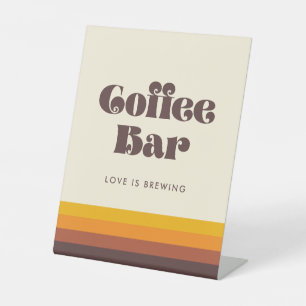 Retro 60er Vintag Mitte Jahrhundert Kaffee Bar Sockelschild