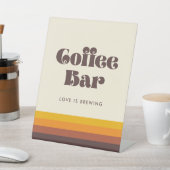 Retro 60er Vintag Mitte Jahrhundert Kaffee Bar Sockelschild (In SItu)