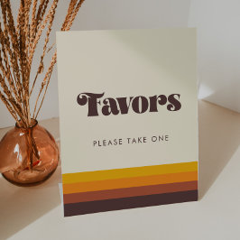 Retro 60er Vintag Mitte Jahrhunderts Gastgeschenke Sockelschild