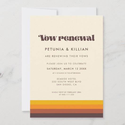 Retro 60er Vintag Mitte Jhd. Einladung (Vorderseite)