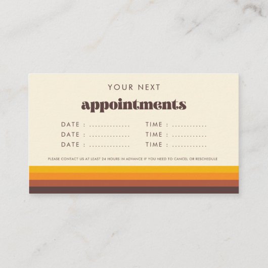 Retro 60er Vintag Termin Erinnerung Karten (Rückseite)