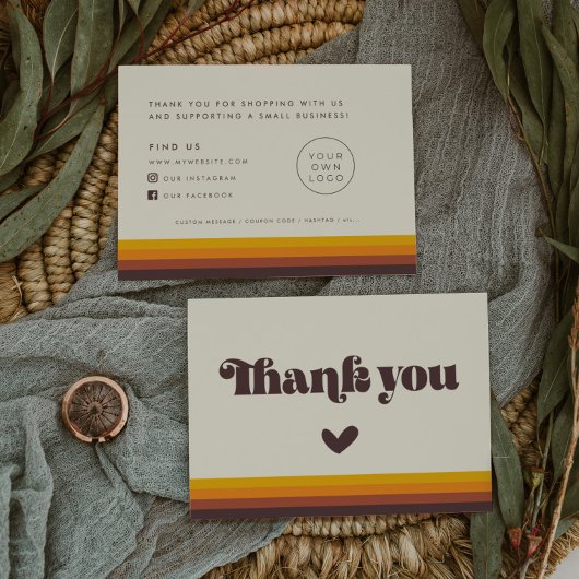 Retro 60er Vintag Vielen Dank Beipackkarte Visitenkarte