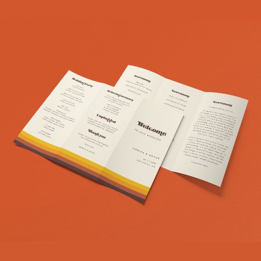 Retro 60er Vintage Dreifache Hochzeit Flyer