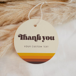 Retro 60er Vintage Farben Danke Geschenkanhänger