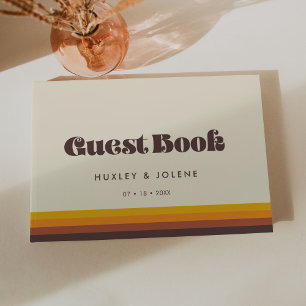 Retro 60er Vintage Farben Hochzeit Gästebuch