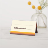 Retro 60er Vintage Farben Hochzeit Platzkarte (Vorderseite)