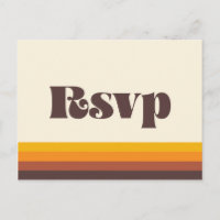 Retro 60er Vintage Farben Hochzeit RSVP