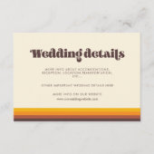 Retro 60er Vintage Farben Hochzeitsdetails Karte (Vorderseite)