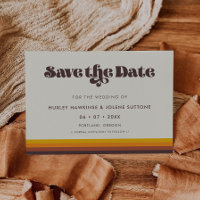 Retro 60er Vintage Farben Save the Date Einladung