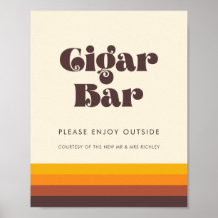Retro 60er Vintage Wedding Cigar Bar Poster