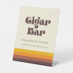 Retro 60er Vintage Wedding Cigar Bar Sockelschild