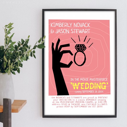 Retro 60er Wedding Mitte des Jahrhunderts Moderner Poster