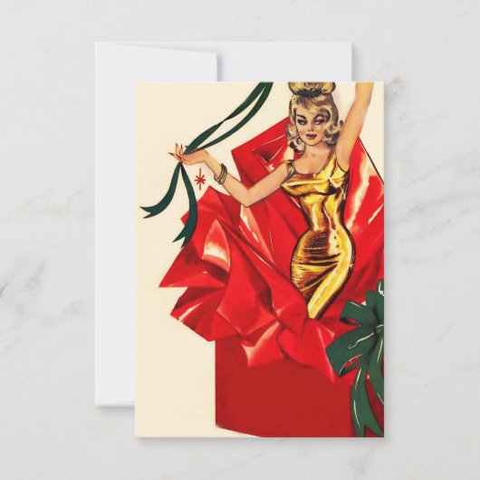 Retro 60er Weihnachten Einladung. Einladung (Vorderseite)