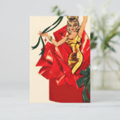 Retro 60er Weihnachten Einladung. Einladung (Stehend Vorderseite)