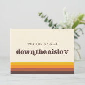 Retro 60er Werden Sie mir den Gang entlang gehen V Einladung (Stehend Vorderseite)