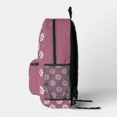 Retro 60er White Daisy Floral Lila iPersonalized Bedruckter Rucksack (Rechts)