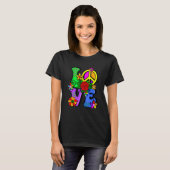 Retro 60's 70's Flower Power Hippy  Groovy Love Pe T-Shirt (Vorne ganz)