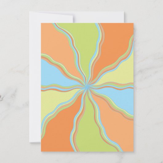 Retro 60's 70's Hippie Groovy Party Einladung (Rückseite)