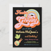 Retro 60's 70's Hippie Groovy Party Einladung (Vorderseite)