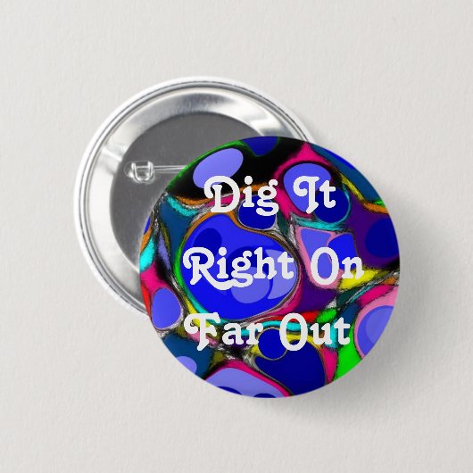 Retro 60's Abstrakt Button (Vorne & Hinten)