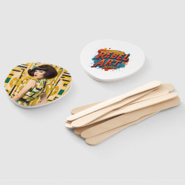 Retro 60's Beauty Geometric fashionplate yellow Fächer