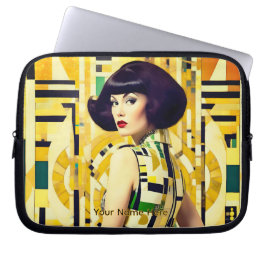 Retro 60's Beauty Geometric fashionplate yellow Laptopschutzhülle